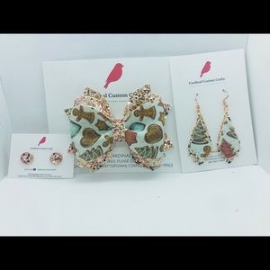 Christmas Holiday Gingerbread Cookie Hair Bow